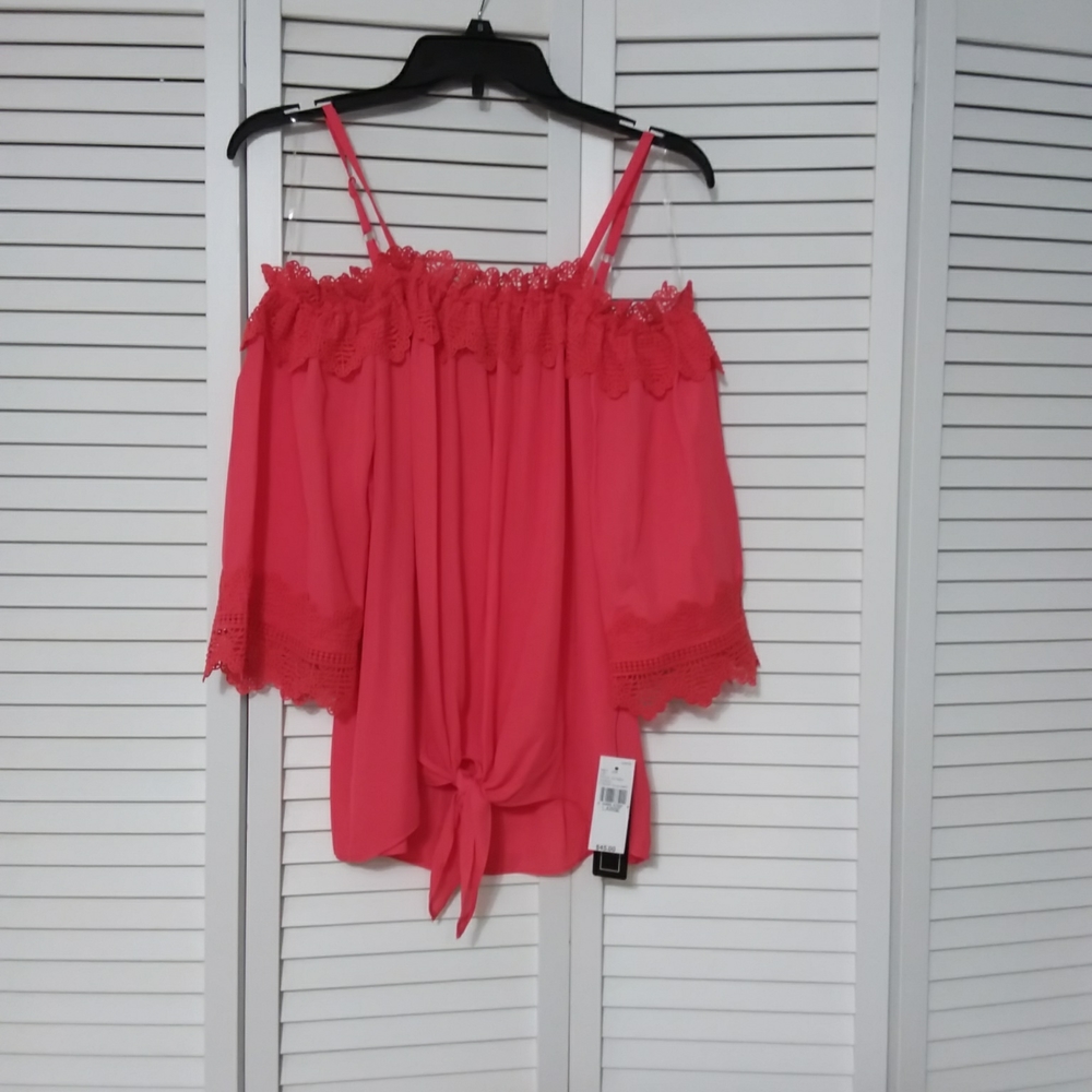 Amy Byer size Large Coral  Blouse